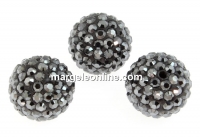 Swarovski, pave beads, jet hematite, 6mm - x1