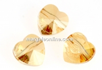 Swarovski, heart bead, golden shadow, 10mm - x2