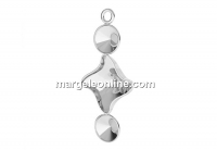 Pendant base, 925 silver, rivoli 6mm and fancy twister 10.5mm - x1