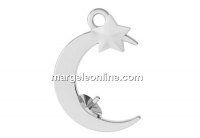 Moon pendant base, 925 silver, for 5818 pearl, 8mm - x1