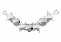 Link base,  925 silver, rivoli, fancy star 10mm- x1