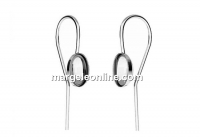 Earring findings, 925 silver, 4120 fancy rivoli 8x6mm - x1pair