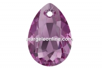 Swarovski, drop pendant, amethyst, 9mm - x2