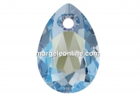 Swarovski, drop pendant, aquamarine shimmer, 11.5mm - x2