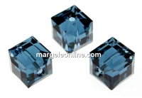 Swarovski, cube bead, montana, 4mm - x2