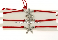 Bratara martisor, stea de mare cu cristale, 23x15mm - x3