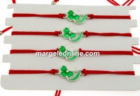 Bratara martisor, floare cu cristale, 21x12mm - x4