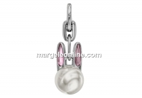 Swarovski, Bubbly Bunny key ring, white pearl, 22.5mm - x1