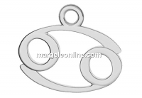 Pendant, cancer zodiac,  925 silver, 12x14mm  - x1