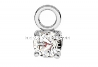 Pendant crystal, 925 silver, 3.5x6.5mm - x1