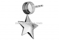 Earring base, 925 silver, ceralun and fancy star 10mm - x1pair