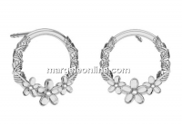 Earring findings flowers, 925 silver- x1pair