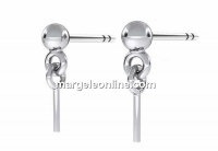 Earring findings with pin, 925 silver- x1pair