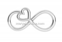 Link, infinity, heart, 925 silver, 16mm - x1