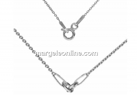 Chain for link, rhodium plated 925 silver, 45cm - x1