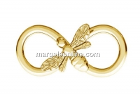 Link, infinity with bee, gold plated 925 silver, 16mm - x1