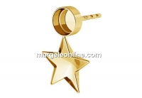 Earring base, gold plated 925 silver, ceralun and fancy star 10mm - x1pair