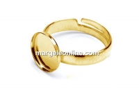 Ring base, gold plated 925 silver, adjustable, cabochon 10mm - x1