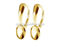 Earring findings, gold plated 925 silver, 4122 fancy rivoli 8x6mm - x1pair