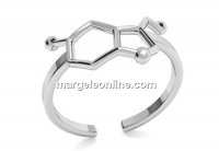 Ring serotonina, rhodium plated 925 silver, adjustable - x1