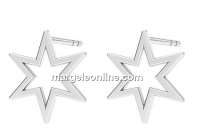 Earring findings star, 925 silver- x1pair