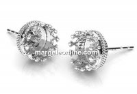 Earrings base, for ceralun and crystals, 925 silver, 8.5mm - x1pair