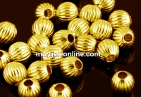 Decorative beads, gold plated 925 silver, 3mm - x10