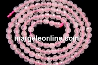 Pink quartz, faceted round, 4.3mm