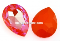 Swarovski, rivoli cabochon, orange glow delite, 30x20mm - x1