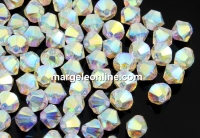 Swarovski, margele bicone, aurore boreale 2x, 4mm - x20