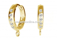 Earring findings, gold plated 925 silver, 17mm - x1pair