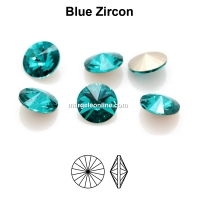 Preciosa rivoli, blue zircon, 10mm - x2