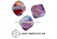 Preciosa, bicone bead, light amethyst AB, 4mm - x40