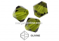 Preciosa, bicone bead, olivine, 4mm - x40