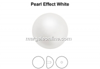 Preciosa, crystal pearl cabochon, white, 10mm - x2