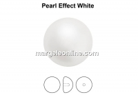 Preciosa, crystal pearl cabochon, white, 16mm - x2