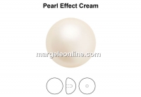 Preciosa, crystal pearl cabochon, cream, 6mm - x4