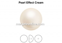 Preciosa, crystal pearl cabochon, cream, 10mm - x2