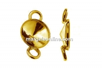 Link, base, gold plated 925 silver, rivoli  for 6mm - x2