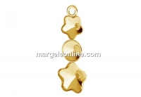 Pendant base, gold plated 925 silver, rivoli 6mm and fancy flower 6 and 10mm - x1