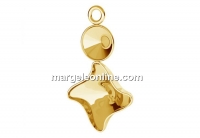 Pendant base, gold plated 925 silver, rivoli 6mm and fancy twister 10.5mm - x1