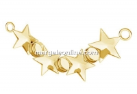 Link base,  gold plated 925 silver, ceralun, fancy star 10mm- x1