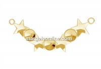 Link base, gold plated 925 silver, rivoli, fancy star 10mm- x1