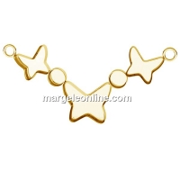 Link base, gold plated 925 silver, ceralun, buterfly cabochon- x1