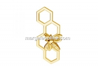 Link, bee, gold plated 925 silver, 17mm - x1