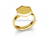 Ring base, gold plated 925 silver, for Swarovski 4683, 10mm - x1