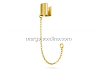 Earring Cuff with chain, gold plated 925 silver- x1pair