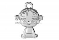 Pendant girl, 925 silver, 16mm  - x1