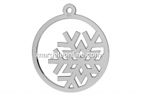 Pendant snowflake, 925 silver, 17mm  - x1