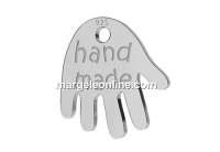 Pandantiv manuta handmade, argint 925 pl cu rodiu, 10mm  - x1